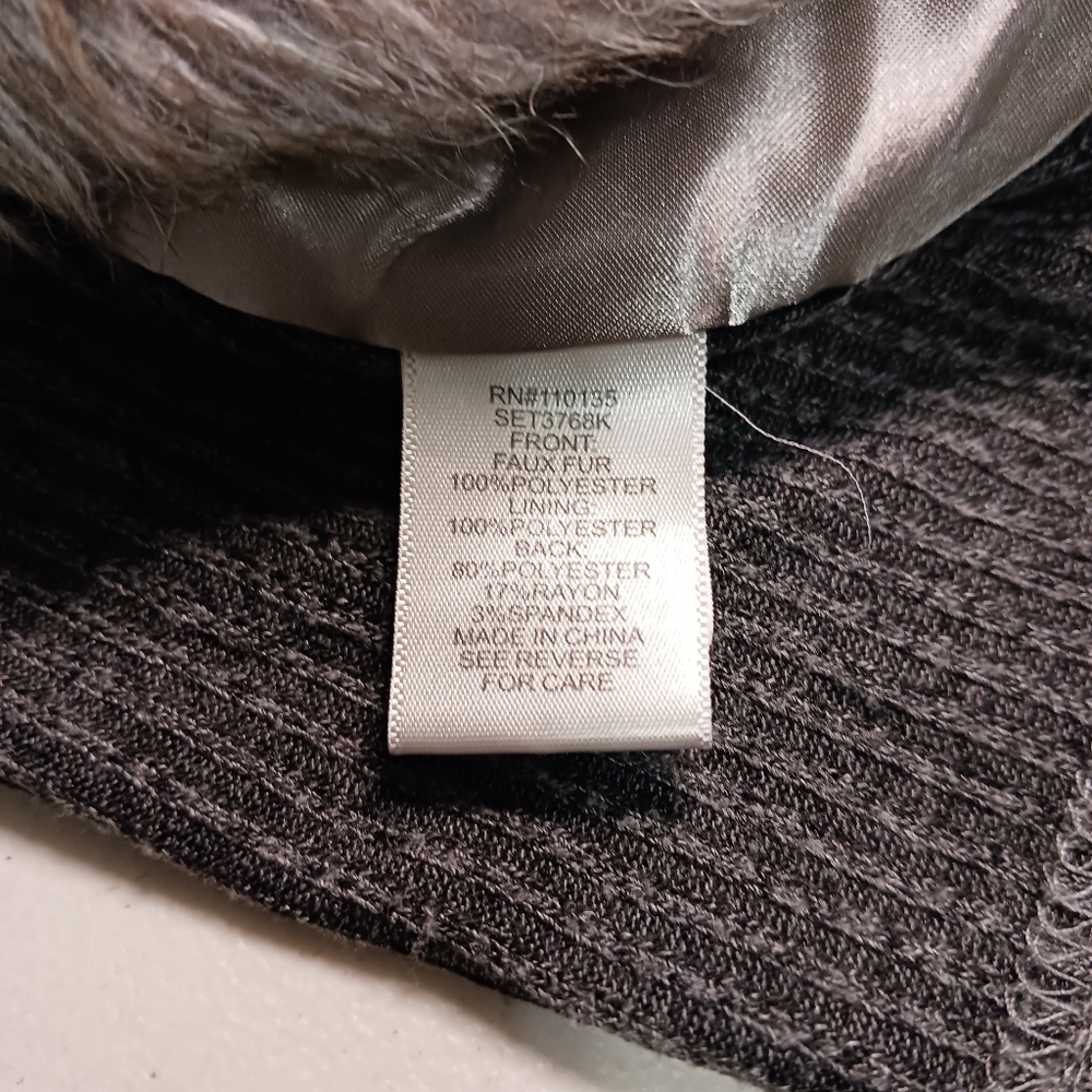girls Beauties gray f a u x fur open front vest size medium color gray - Picture 4 of 4